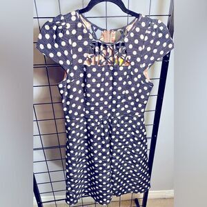 Maeve Anthropologie women’s Nikola polka dot black and white dress EUC